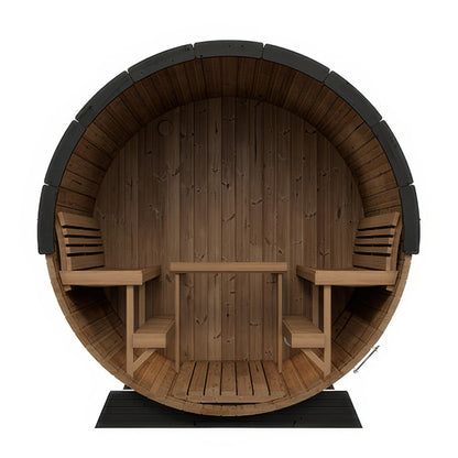 SaunaLife Model EE8GB Ergo Elegance Series Outdoor Sauna Barrel Kit in black, view 4