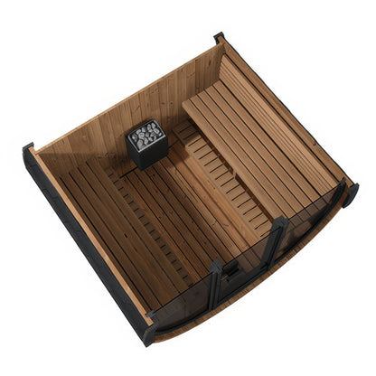 SaunaLife Model EE8GB Ergo Elegance Series Outdoor Sauna Barrel Kit in black, view 5