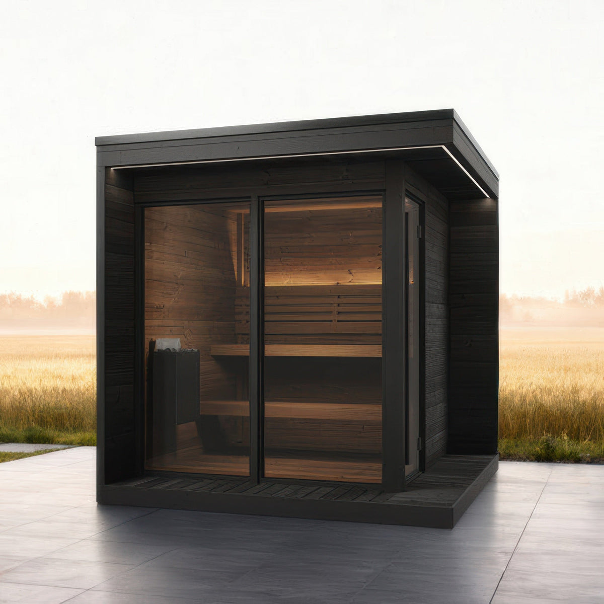 SaunaLife Model GL6B Garden Luxury Series Outdoor Home Sauna Kit in black, view 2