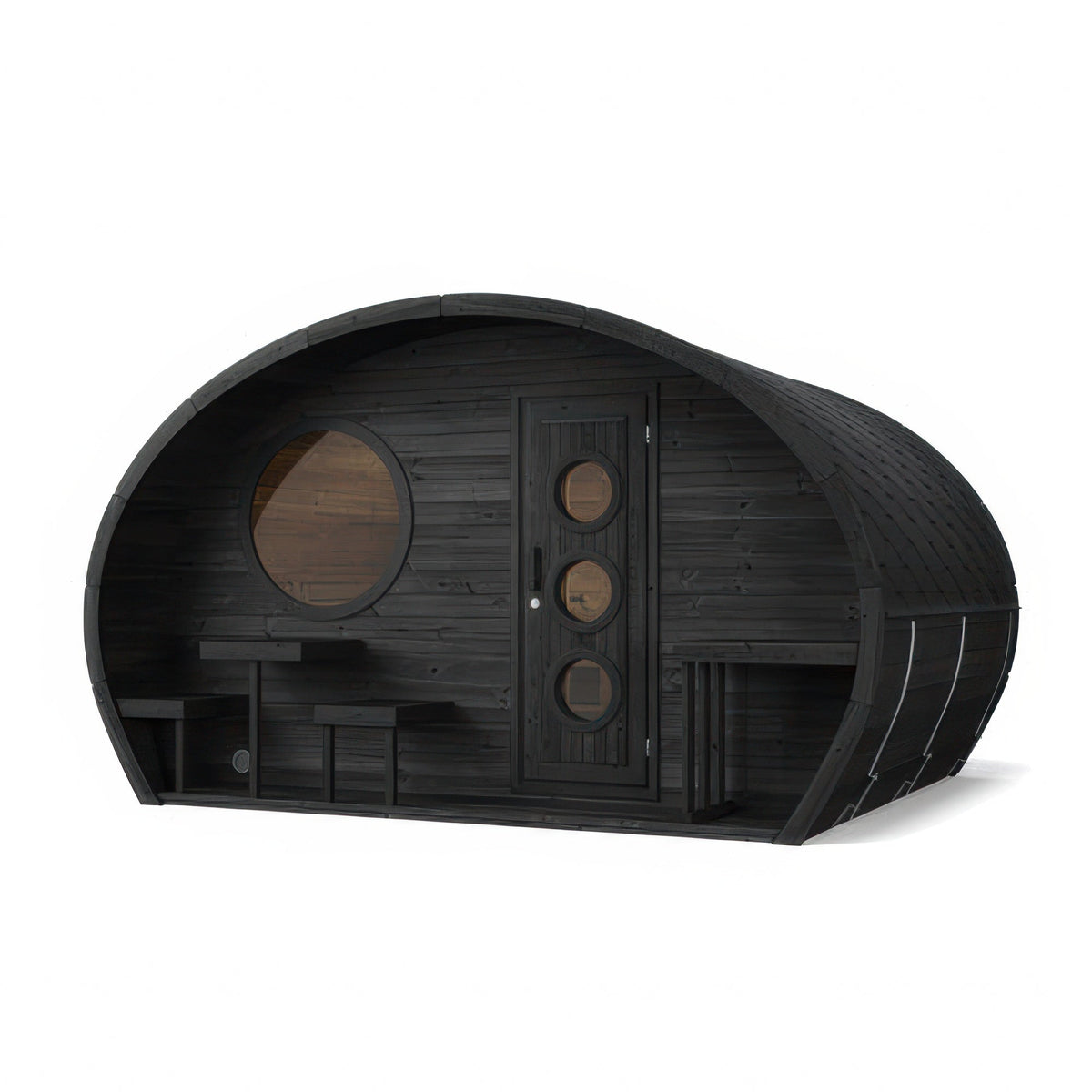 SaunaLife Model G11B Garden Series Outdoor Home Sauna Suite Kit in black, view 1