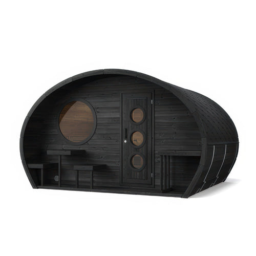SaunaLife Model G11B Garden Series Outdoor Home Sauna Suite Kit in black, view 1