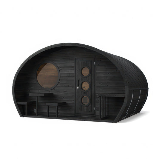 SaunaLife Model G11B Garden Series Outdoor Home Sauna Suite Kit in black, view 1