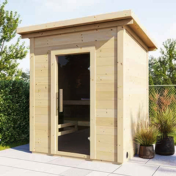 SaunaLife Garden-series Model G2 - Outdoor Home Sauna DIY Kit w/LED Light System - Up to 4 Persons