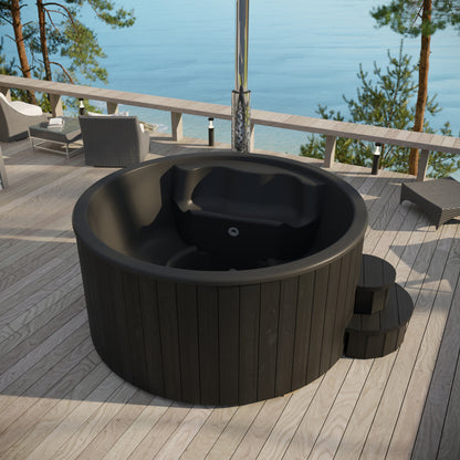SaunaLife Model S4B - Soak Series Home Wood-Burning Hot Tub, Black, Up to 6 Persons — view 3