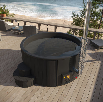 SaunaLife Model S4B - Soak Series Home Wood-Burning Hot Tub, Black, Up to 6 Persons — view 4