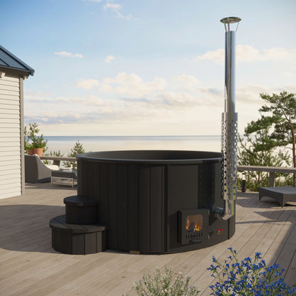 SaunaLife Model S4B - Soak Series Home Wood-Burning Hot Tub, Black, Up to 6 Persons — view 2