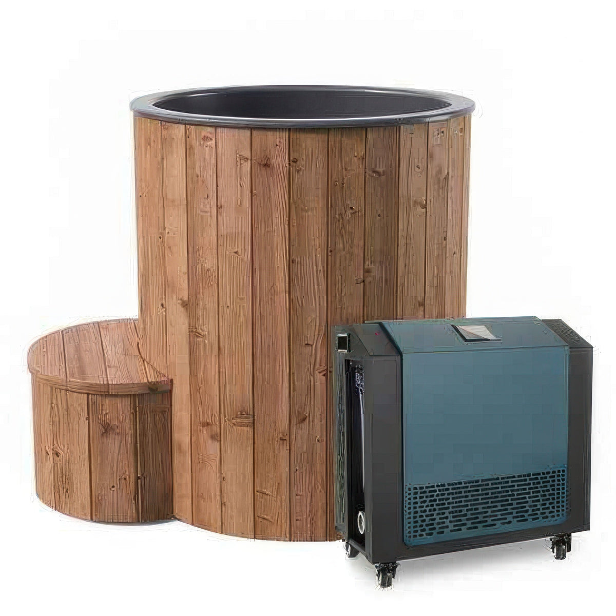 SaunaLife Model S1NC Package 1-Person Immersion Tub and Combination Water Chiller/Heater, Natural — view 5