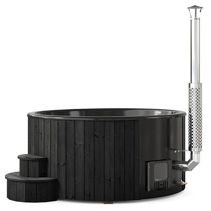 SaunaLife Model S6B - Soak Series Home Wood-Burning Hot Tub, Black, Up to 7 Persons