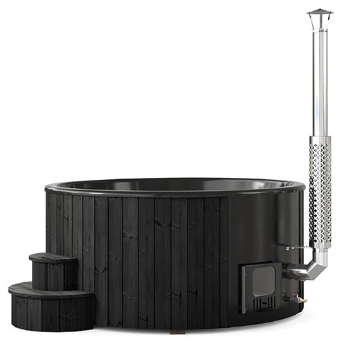 SaunaLife Model S6B - Soak Series Home Wood-Burning Hot Tub, Black, Up to 7 Persons