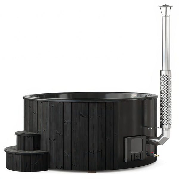 SaunaLife Model S6B - Soak Series Home Wood-Burning Hot Tub, Black, Up to 7 Persons