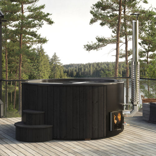 SaunaLife Model S6B - Soak Series Home Wood-Burning Hot Tub, Black, Up to 7 Persons — view 2
