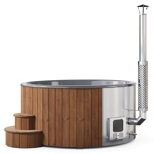 SaunaLife Model S6N - Soak Series Home Wood-Burning Hot Tub, Natural, Up to 7 Persons