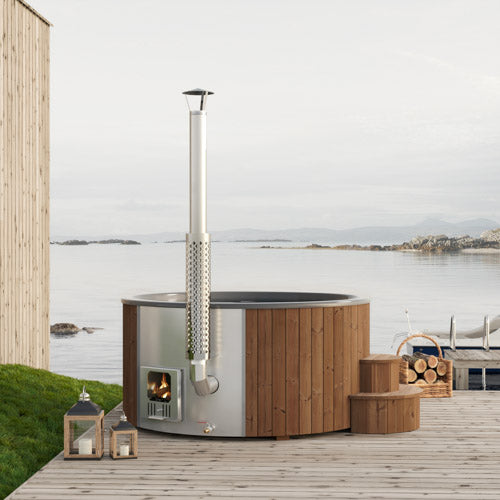 SaunaLife Model S6N - Soak Series Home Wood-Burning Hot Tub, Natural, Up to 7 Persons — view 2
