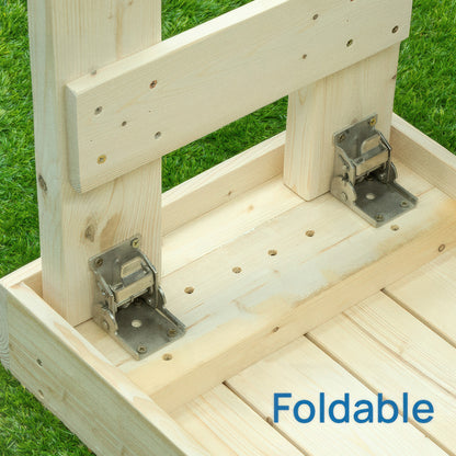 SaunaTrekker bench folding hinge detail