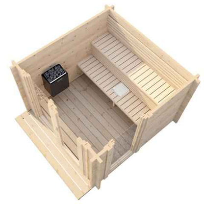 SaunaLife Garden-Series Model G4 Outdoor Home Sauna Kit - 6 Person Sauna