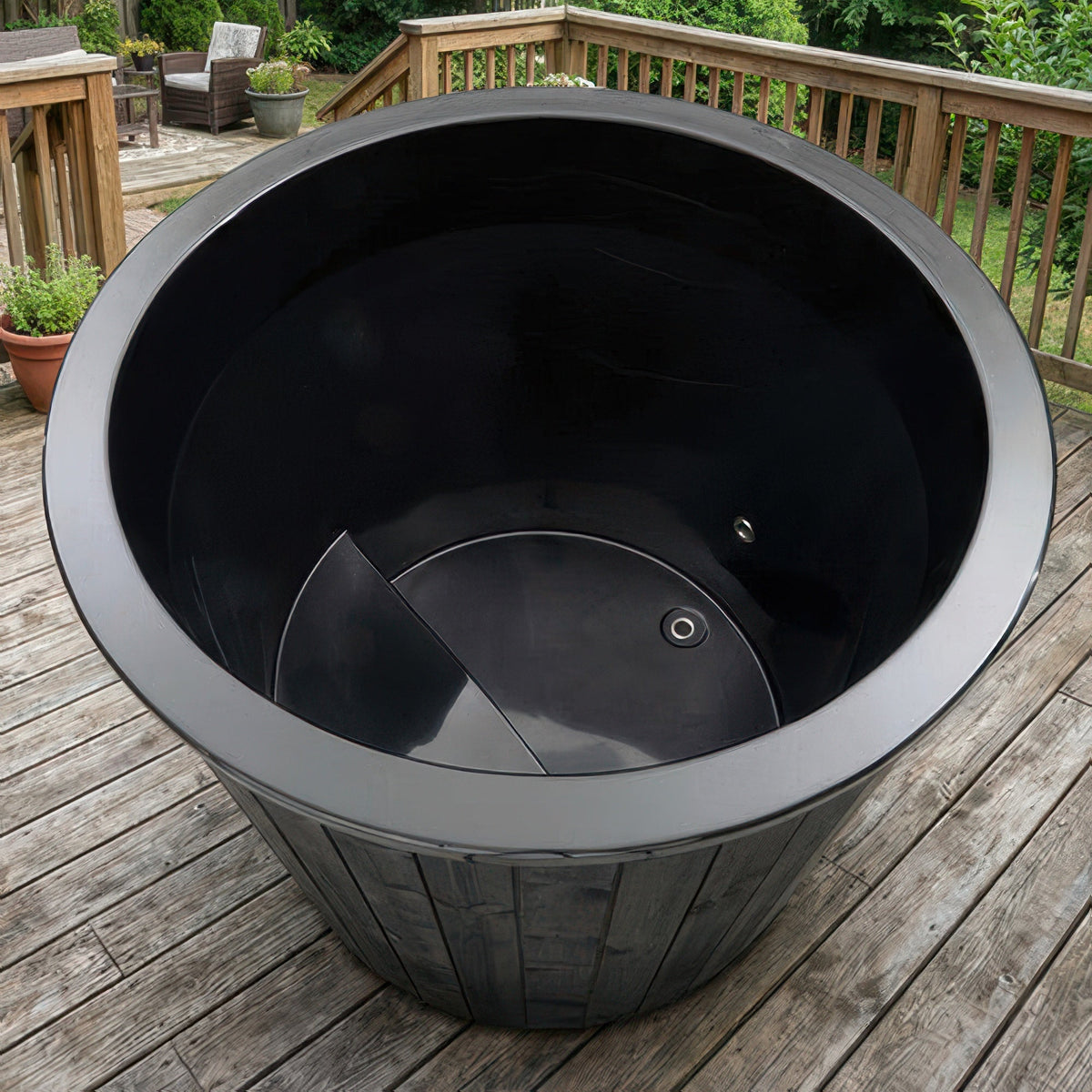 SaunaLife Model S1B 1-Person Cold/Hot Immersion Tub, Black — view 4