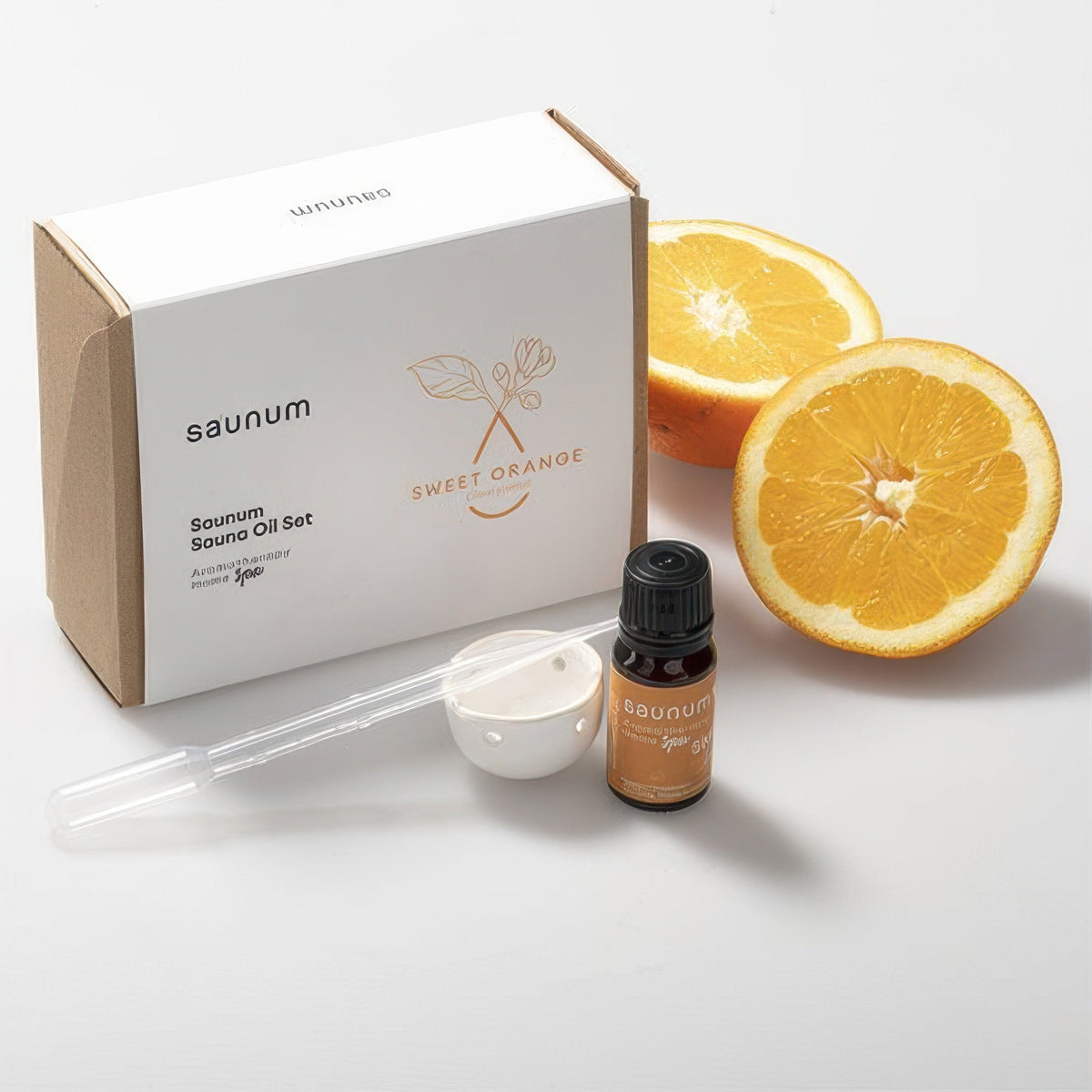 Saunum Aroma Oil Set - Sweet Orange Aroma Oil with Reservoir, 10 mL