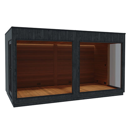 ThermaSol Nordic Misty Lounge XL 2-Entrance - Outdoor XL Sauna Lounge for Nordic Misty Sauna Cabin, 2 Entrances