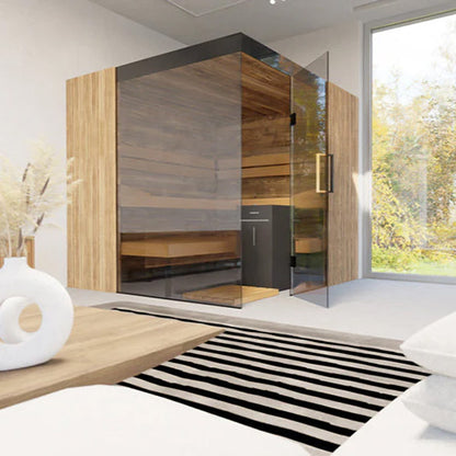 ThermaSol Aalto Sauna Cabin - Indoor Sauna Kit, Semi-Panoramic Glass, Up to 4 Persons — view 2
