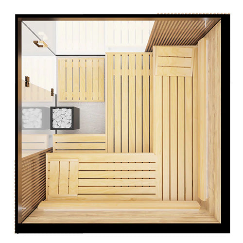 ThermaSol Aalto Sauna Cabin - Indoor Sauna Kit, Semi-Panoramic Glass, Up to 4 Persons — view 3