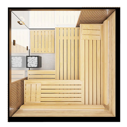 ThermaSol Aalto Sauna Cabin - Indoor Sauna Kit, Semi-Panoramic Glass, Up to 4 Persons — view 3