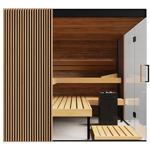 ThermaSol Aalto Sauna Cabin - Indoor Sauna Kit, Semi-Panoramic Glass, Up to 4 Persons — view 5