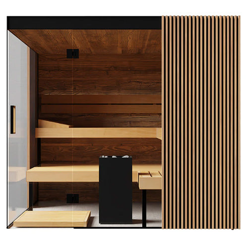 ThermaSol Aalto Sauna Cabin - Indoor Sauna Kit, Semi-Panoramic Glass, Up to 4 Persons — view 4