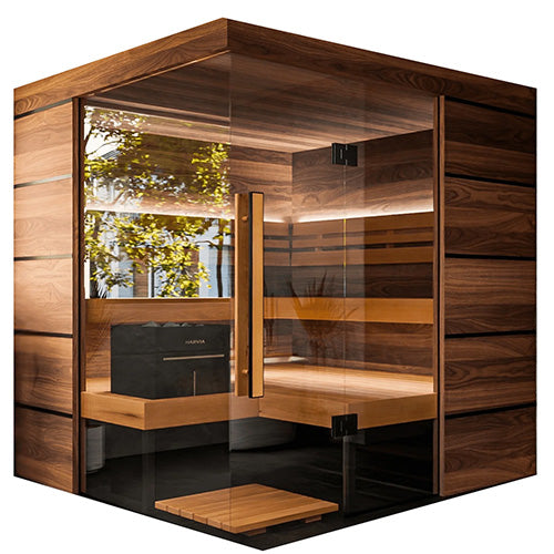 ThermaSol Astra Sauna Cabin - Indoor Sauna Kit, Semi-Panoramic Glass, Up to 4 Persons