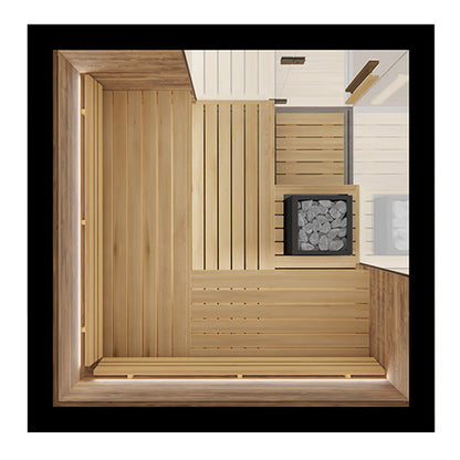 ThermaSol Astra Sauna Cabin - Indoor Sauna Kit, Semi-Panoramic Glass, Up to 4 Persons — view 3