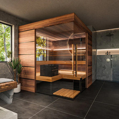 ThermaSol Astra Sauna Cabin - Indoor Sauna Kit, Semi-Panoramic Glass, Up to 4 Persons — view 4