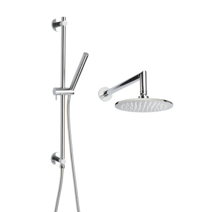 ThermaSol Round Essential Shower Package - Shower Package w/ Rain Canopy, Wall Shower Arm and Hand Shower, Round