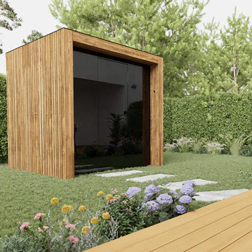 ThermaSol Fortis Sauna Cabin - Fully Assembled Outdoor Sauna, Tinted Glass Front with Eave, Up to 4 Persons — view 4