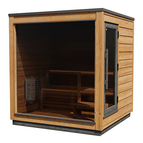 ThermaSol Nordic Dawn Sauna Cabin - Fully Assembled Outdoor Sauna, Nordic Pine, Up to 4 Persons