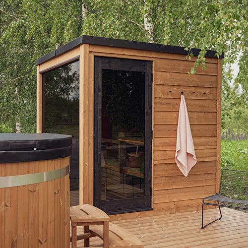 ThermaSol Nordic Dawn Sauna Cabin - Fully Assembled Outdoor Sauna, Nordic Pine, Up to 4 Persons — view 2