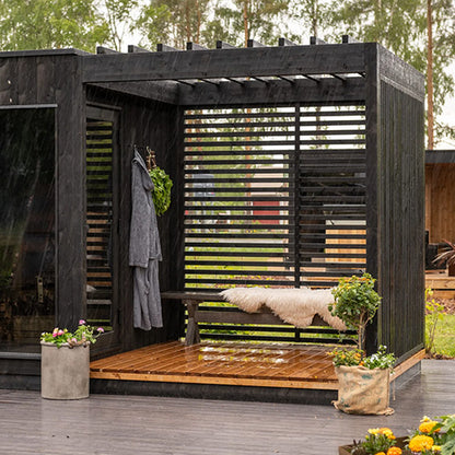 ThermaSol Nordic Misty Garden Privacy Fence - Matching Privacy Screen for Nordic Misty Sauna Cabin — view 2