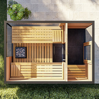 ThermaSol Ombra Sauna Cabin - Fully Assembled Outdoor Sauna, Stopsol Bronze Glass, Up to 5 Persons — view 4