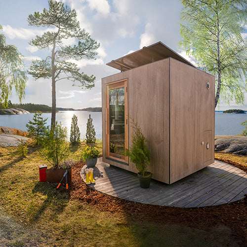 ThermaSol Solaris Sauna Cabin - Fully Assembled Outdoor Sauna, Solar-Powered, 2 to 5 Person