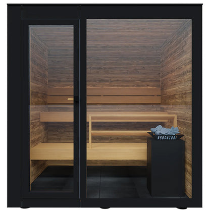 ThermaSol Spectra Sauna Cabin - Fully Assembled Outdoor Sauna, Tinted Glass Front, Up to 4 Persons — view 2