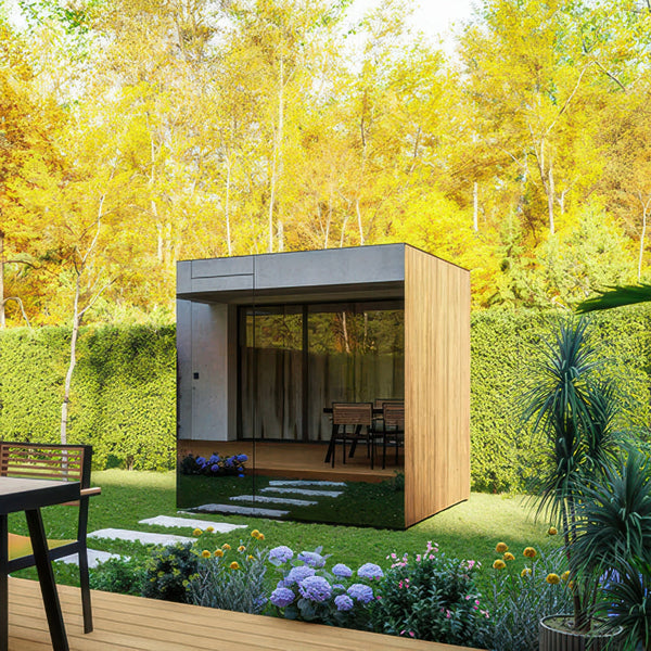 ThermaSol Spectra Sauna Cabin - Fully Assembled Outdoor Sauna, Tinted Glass Front, Up to 4 Persons