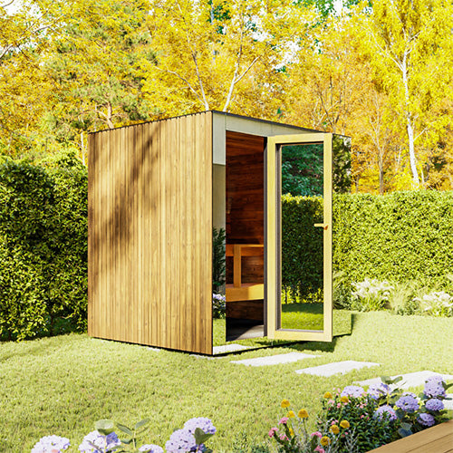 ThermaSol Spectra Sauna Cabin - Fully Assembled Outdoor Sauna, Tinted Glass Front, Up to 4 Persons — view 3