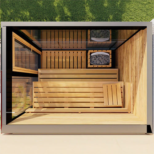 ThermaSol Vera Sauna Cabin - Fully Assembled Outdoor Sauna, Tinted Parsol Glass, Up to 3 Persons — view 5