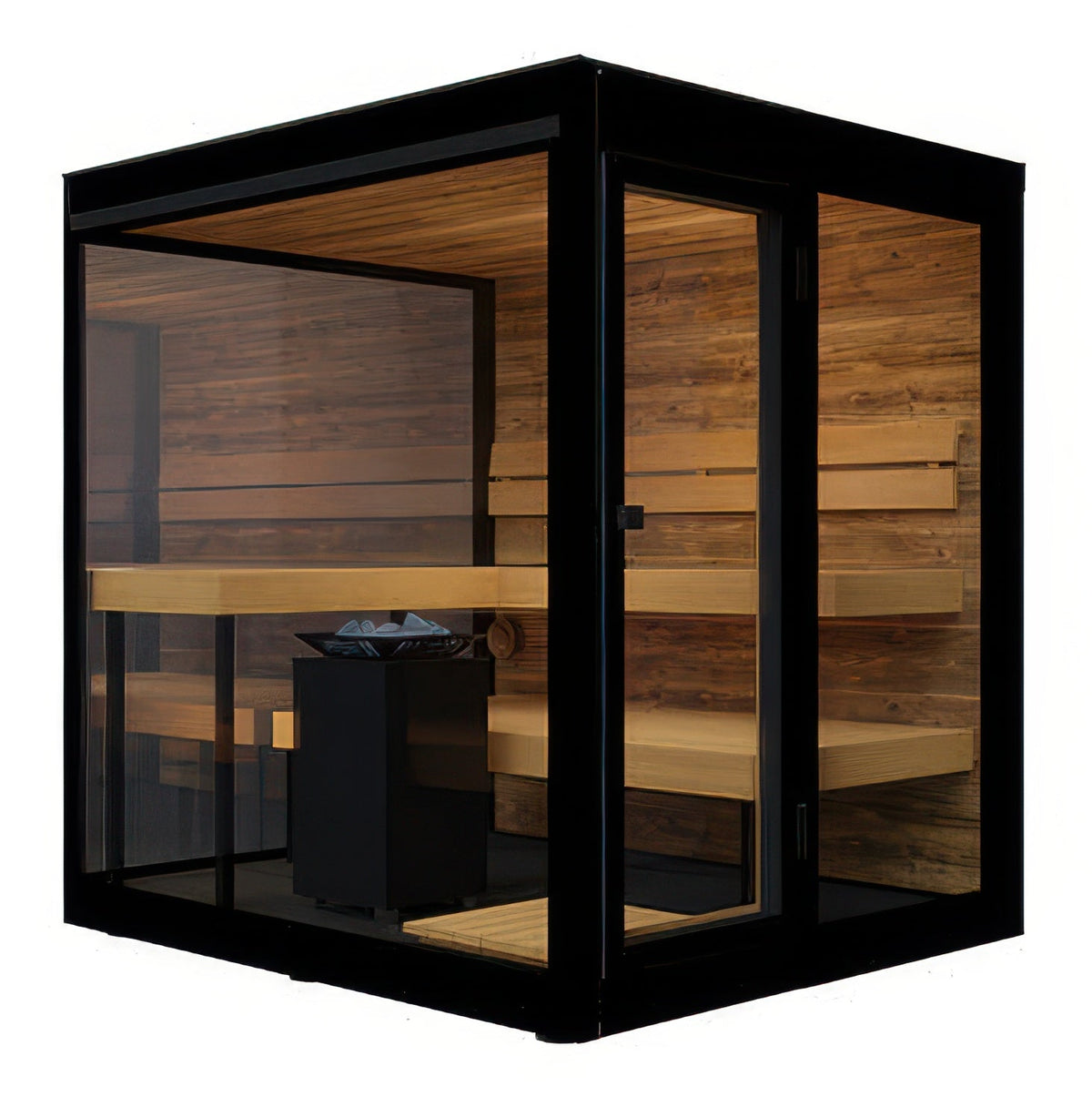 ThermaSol Vue Sauna Cabin - Fully Assembled Outdoor Sauna, Mirrored Glass, Up to 4 Persons — view 2