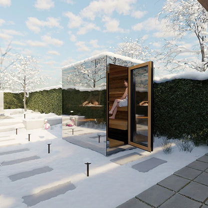 ThermaSol Vue Sauna Cabin - Fully Assembled Outdoor Sauna, Mirrored Glass, Up to 4 Persons — view 5