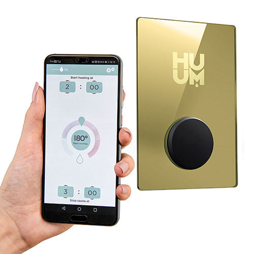 HUUM UKU Gold - Sauna Heater Control with WiFi, Digital On/Off, Time,Temp, Gold