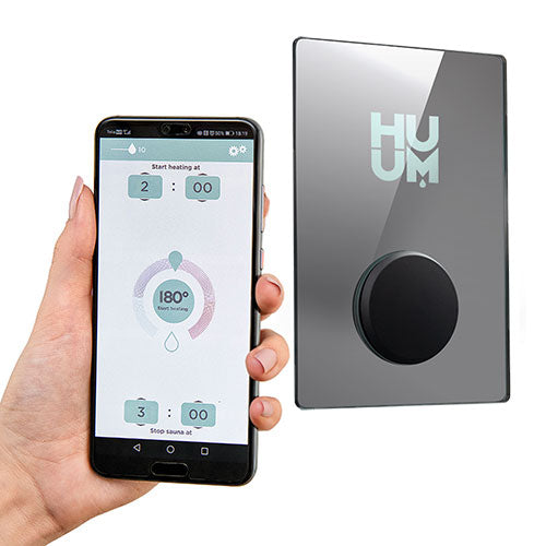 HUUM UKU Mirror - Sauna Heater Control with Wi-Fi, Digital On/Off, Time,Temp, Mirror