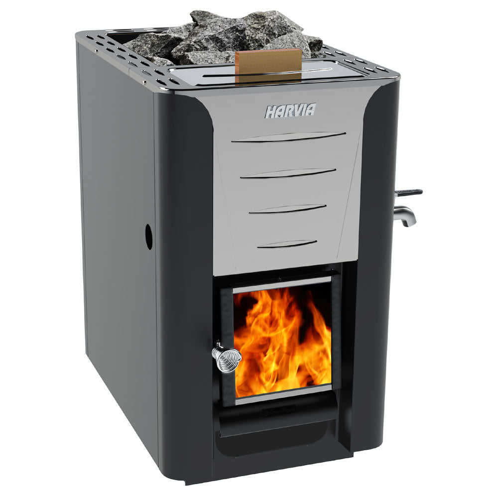 Harvia Pro 20 ES - Pro Series ES, 24.1kW, Wood Sauna Stove with Water Tank