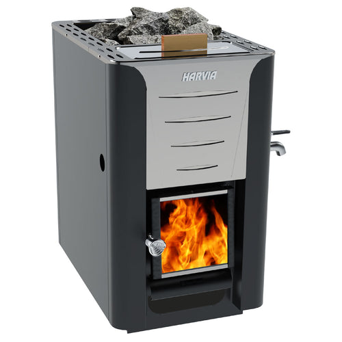 Harvia Pro 20 ES - Pro Series ES, 24.1kW, Wood Sauna Stove with Water Tank