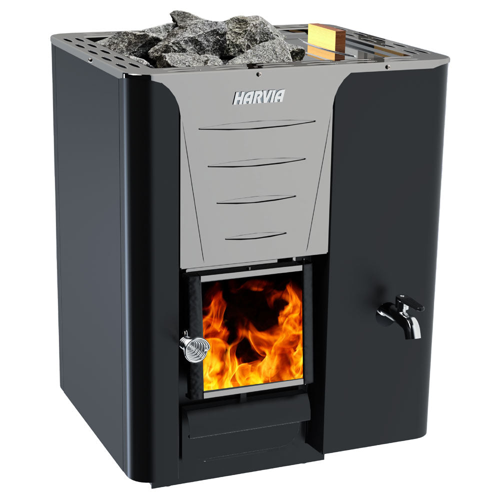 Harvia Pro 20 RS - Pro Series, 24.1kW, Sauna Wood Stove with Water Tank