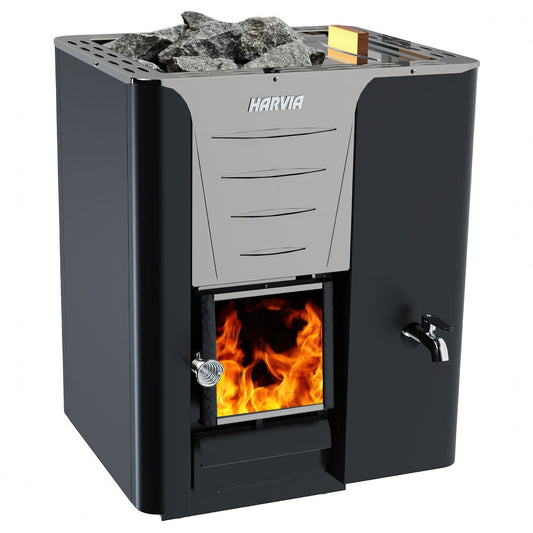 Harvia Pro 20 RS - Pro Series, 24.1kW, Sauna Wood Stove with Water Tank