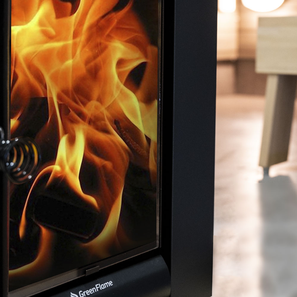 Harvia Linear 22 GreenFlame ES - GreenFlame Series, 15.7kW, Water Tank, Wood Sauna Stove — view 2
